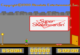 Super Skateboardin' title screen for Atari 7800